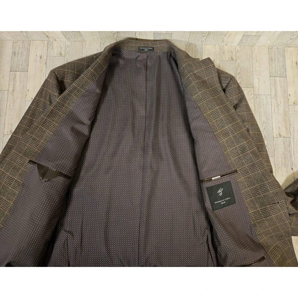 Shaquille O'Neal Suit Jacket 58 REGULAR Sport Coat Brown Stretch NEW